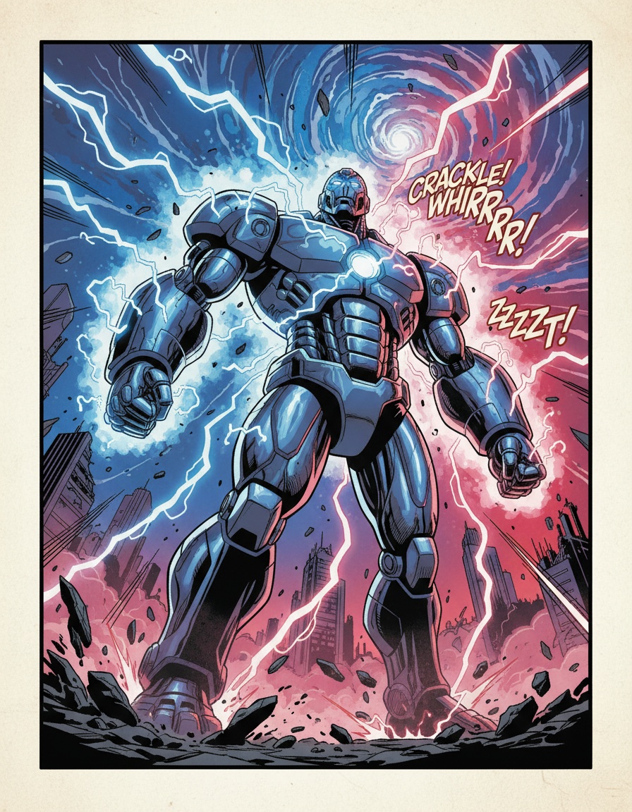 AI-powered superhero representing cutting-edge artificial intelligence for e-commerce